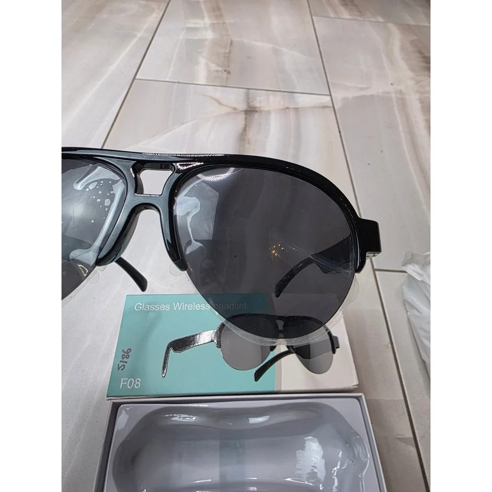F08 Smart Wireless Audio Sunglasses Bluetooth‎ V5.4 IPX4 Waterproof Aviator A6